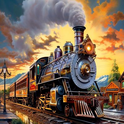 Sunsout Train Home 1000 pc  Jigsaw Puzzle Image 1
