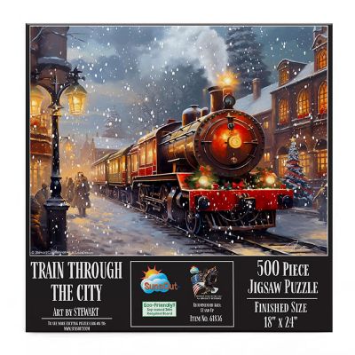 Sunsout Train Through the City 500 pc  Jigsaw Puzzle Image 2