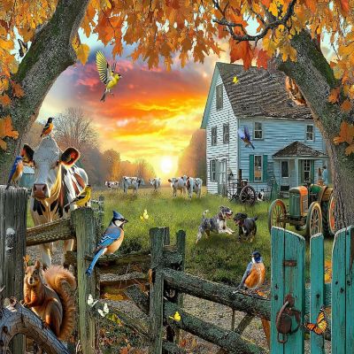 Sunsout Tranquil Farm 1000 pc  Jigsaw Puzzle Image 1