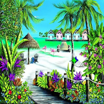 Sunsout Tropical Escape 500 pc  Jigsaw Puzzle Image 1