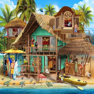 Sunsout Tropical Vacation 500 pc  Jigsaw Puzzle Image 1