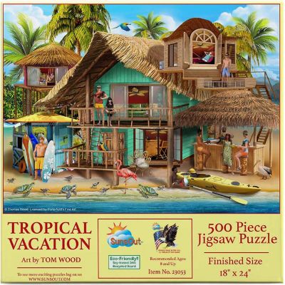 Sunsout Tropical Vacation 500 pc  Jigsaw Puzzle Image 2