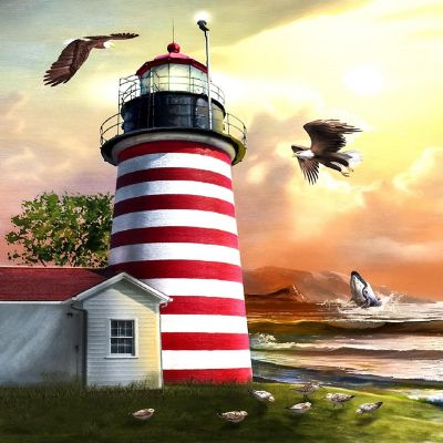 Sunsout West Quoddy Lighthouse 1000 pc  Jigsaw Puzzle Image 1
