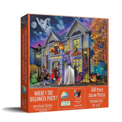 Sunsout Where's the Halloween Party 500 pc  Jigsaw Puzzle Image 1