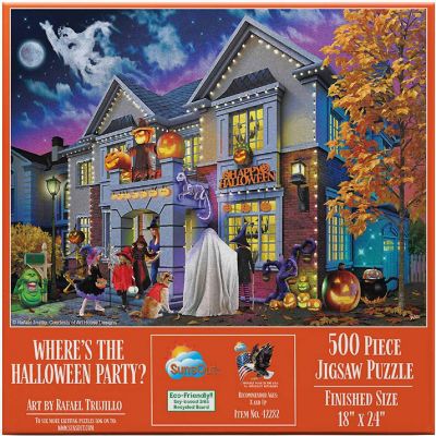 Sunsout Where's the Halloween Party 500 pc  Jigsaw Puzzle Image 2