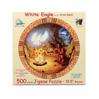 Sunsout White Eagle 500 pc Round Jigsaw Puzzle Image 2