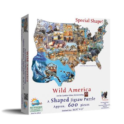 Sunsout Wild America 600 pc Special Shape Jigsaw Puzzle Image 1
