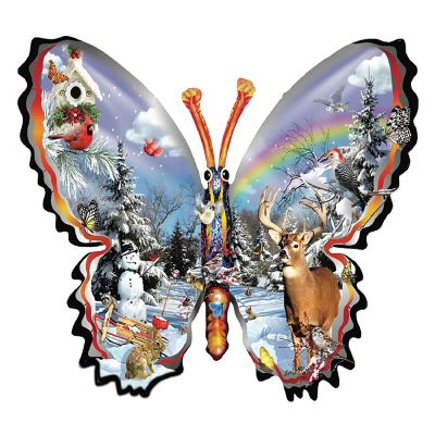 Sunsout Winter Butterfly 1000 pc Shaped Jigsaw Puzzle Image 1