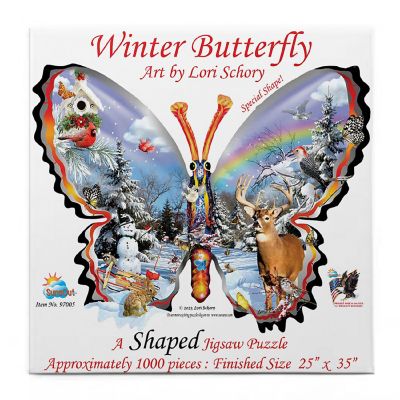 Sunsout Winter Butterfly 1000 pc Shaped Jigsaw Puzzle Image 2