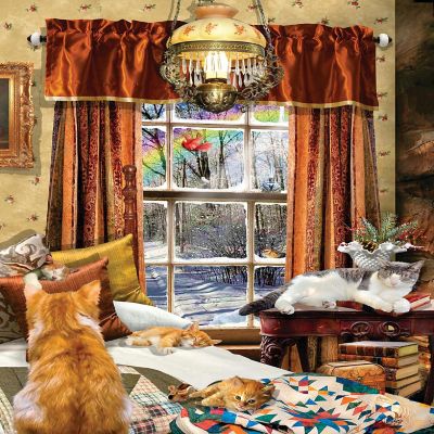 Sunsout Winter Cats 1000 pc  Jigsaw Puzzle Image 1