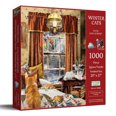 Sunsout Winter Cats 1000 pc  Jigsaw Puzzle Image 1