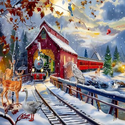 Sunsout Winter Creek 1000 pc  Jigsaw Puzzle Image 1