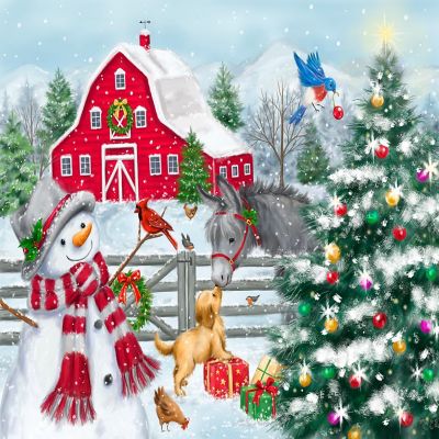 Sunsout Winter Farm 1000 pc  Jigsaw Puzzle Image 1