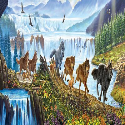 Sunsout Wolves on the Run 500 pc  Jigsaw Puzzle Image 1