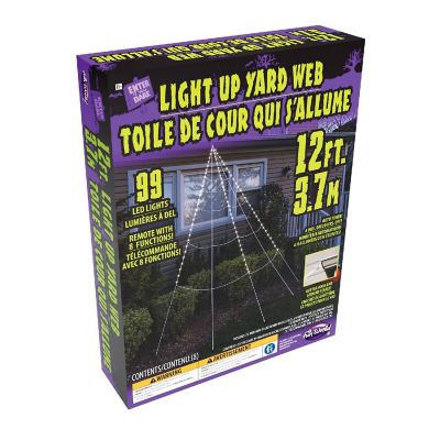 Super 12 Foot Light Up 99 LED Yard Web Halloween Decor Image 1