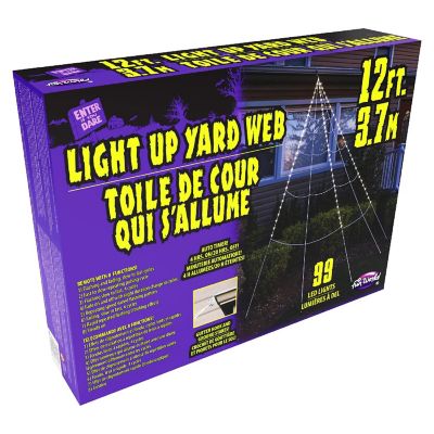 Super 12 Foot Light Up 99 LED Yard Web Halloween Decor Image 2