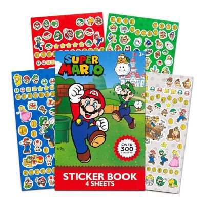 Super Mario 4 Sheet Sticker Pad 300+ Stickers Image 1