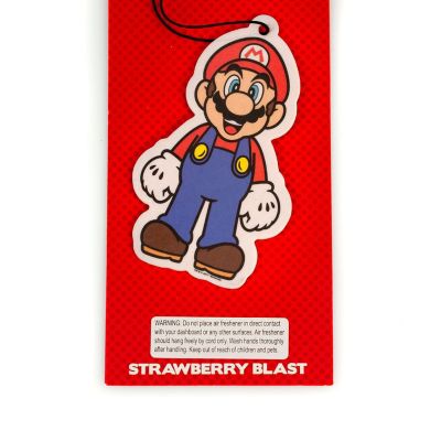 Super Mario Air Freshener Licensed Nintendo Accessory Strawberry Scent Image 1