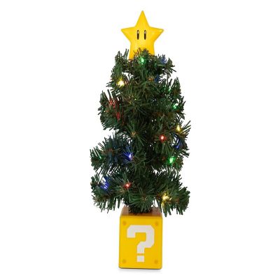 Super Mario Bros. Super Star LED USB-Powered Light-Up Desktop Holiday Tree Image 1