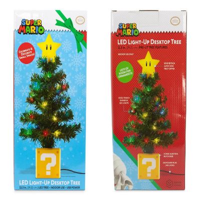 Super Mario Bros. Super Star LED USB-Powered Light-Up Desktop Holiday Tree Image 1