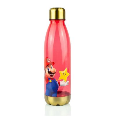 Super Mario Bros Red Plastic Water Bottle  20 oz Image 1