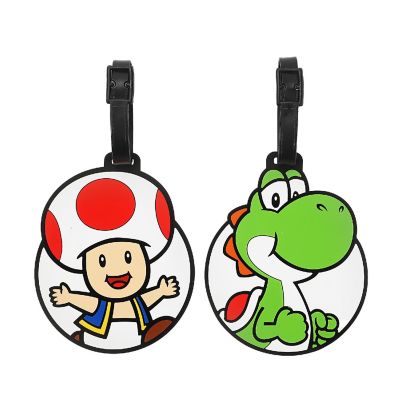 Super Mario Bros Toad &amp; Yoshi 2-Pack Luggage Tag Set Image 1