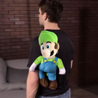 Super Mario Luigi 17 Inch Plush Backpack Image 2
