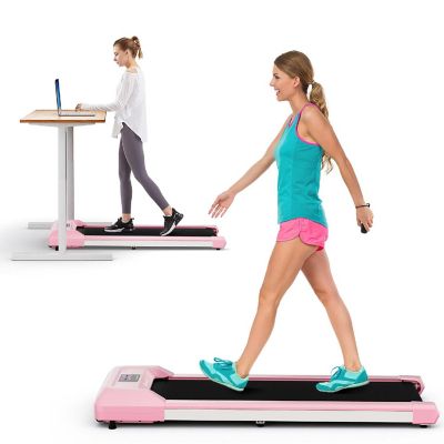 SuperFit 0.6-3.8MPH Walking Pad Under Desk Treadmill with Remote Control and LED Display Pink Image 1