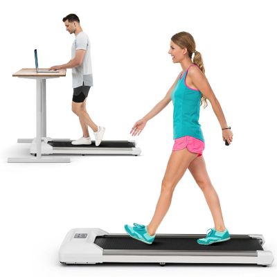 SuperFit 0.6-3.8MPH Walking Pad Under Desk Treadmill with Remote Control and LED Display White Image 1