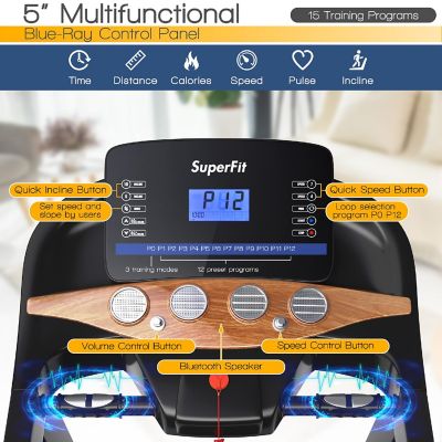 Superfit 3.75HP Electric Folding Treadmill W/Auto Incline 12 Program APP Control Image 2