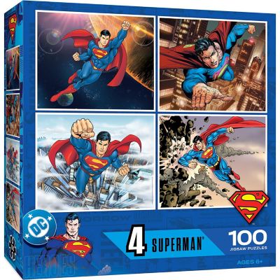 Superman 4-Pack 100 Piece Jigsaw Puzzles Image 1