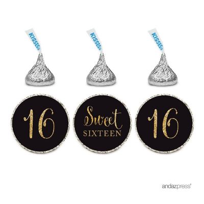 Sweet 16 Black 216 Gold Glitter Image 1