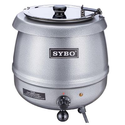 SYBO  Soup Kettle with Hinged Lid and Insert Pot, 10.5 Quarts Silver Image 1