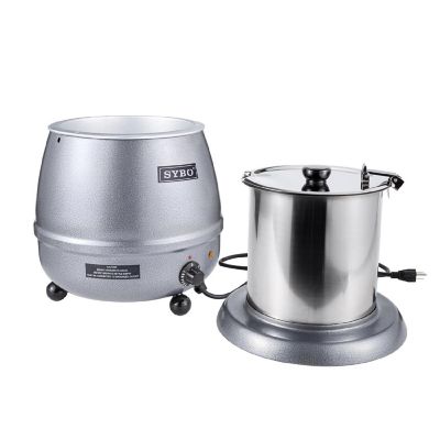 SYBO  Soup Kettle with Hinged Lid and Insert Pot, 10.5 Quarts Silver Image 2