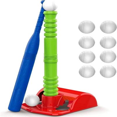 T Ball Set for Kids Ages 3-5 with 20" Batting Tee - Baseball Tee Stand, 8 Soft Baseballs for Kids, Plastic Baseball Bat Image 1