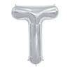 T-Shaped Silver Letter 34" Mylar Balloon Image 1