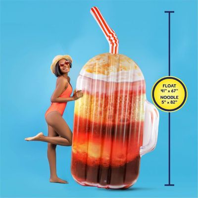 Take 2 Floats Root Beer Water Float &amp; Noodle Pool Blow Up Inflatable Raft Mighty Mojo Image 1
