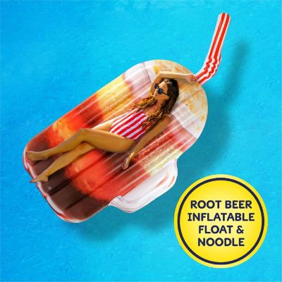 Take 2 Floats Root Beer Water Float &amp; Noodle Pool Blow Up Inflatable Raft Mighty Mojo Image 3