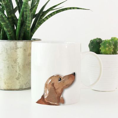 Tan Dachshund Up Close Ceramic Mug Image 1