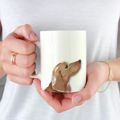 Tan Dachshund Up Close Ceramic Mug Image 1
