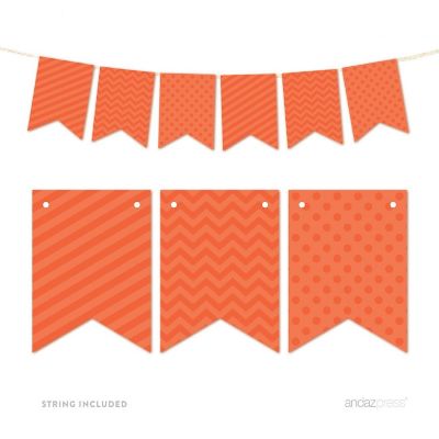 Tangerine Orange Bunting 9ft Image 1