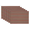 Tango Red Pvc Micro Stripe Placemat (Set Of 6) Image 1