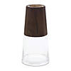 Tapered Glass Vase With Wood Accent (Set Of 2) 5.5"D X 11"H, 5.5"D X 11"H Glass/Wood Image 1