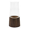 Tapered Glass Vase With Wood Accent (Set Of 2) 5.5"D X 11"H, 5.5"D X 11"H Glass/Wood Image 2