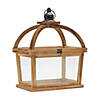 Tapered Wood Lantern With Open Lid (Set Of 2) 9.5"L X 11"H, 12.25"L X 16"H Wood/Glass Image 1