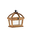 Tapered Wood Lantern With Open Lid (Set Of 2) 9.5"L X 11"H, 12.25"L X 16"H Wood/Glass Image 2