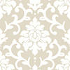 Taupe Damask Peel and Stick Wallpaper Image 1