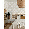 Taupe Damask Peel and Stick Wallpaper Image 1