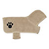 Taupe Embroidered Paw Small Pet Robe Image 1