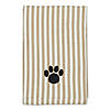 Taupe Stripe Embroidered Paw Pet Towel Image 1